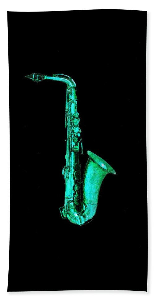 Green Saxophone - Bath Towel