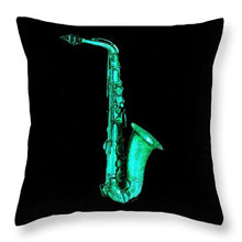Green Saxophone - Throw Pillow