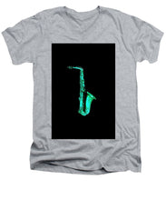 Green Saxophone - Men's V-Neck T-Shirt