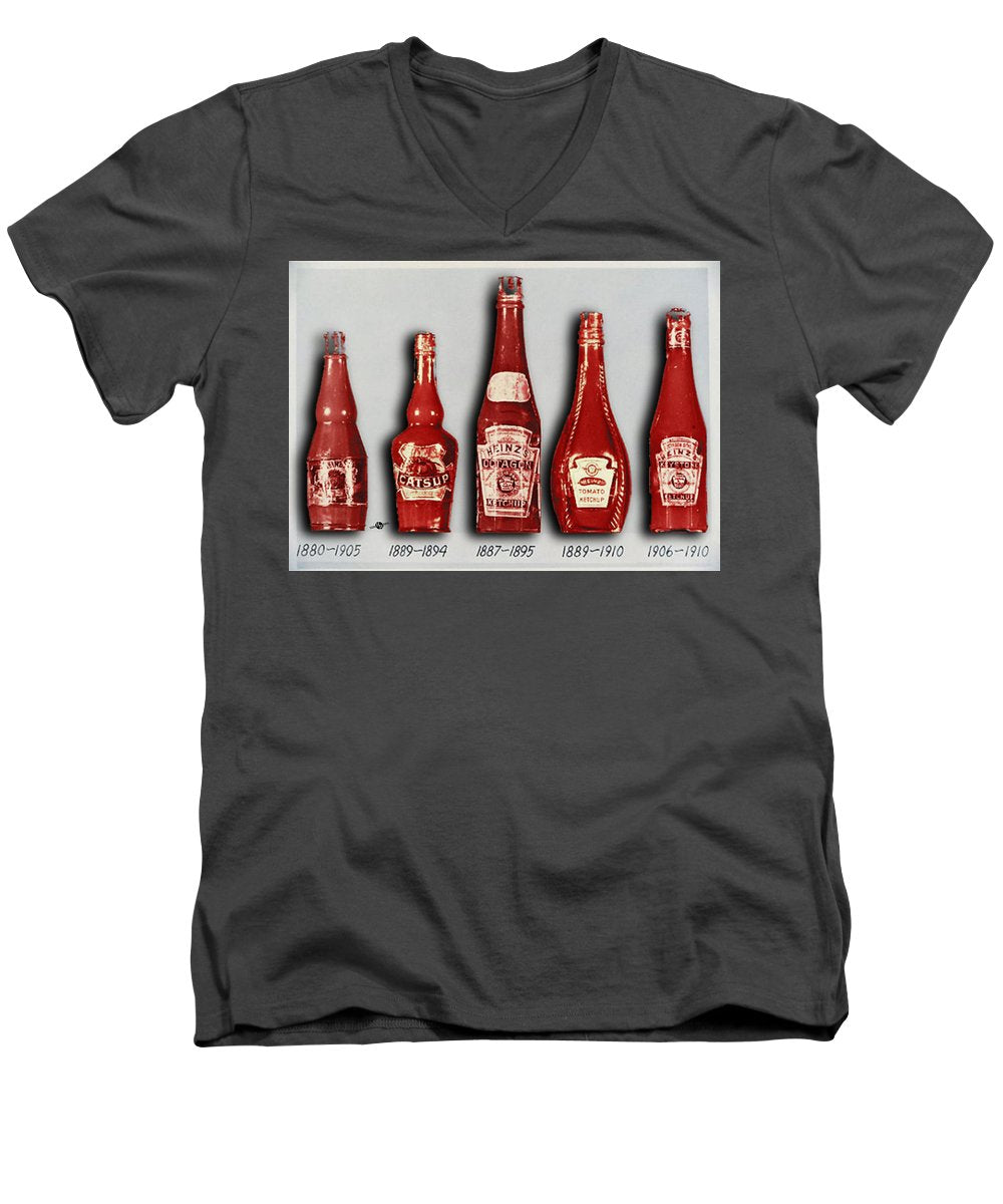 Heinz Tomato Ketchup Vintage, Evolution To 1910 - Men's V-Neck T-Shirt