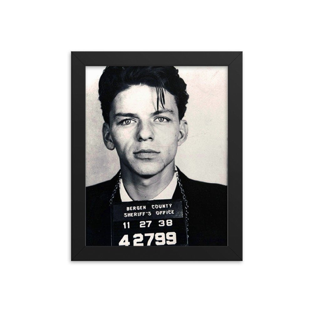 Frank Sinatra Mug Shot Vertical Music Gifts Framed poster