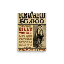 Billy The Kid Mug Shot Wanted Poster Mugshot West Cowboy Vintage  Poster