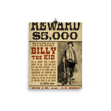 Billy The Kid Mug Shot Wanted Poster Mugshot West Cowboy Vintage  Poster