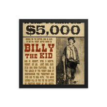 Billy The Kid Mug Shot Wanted Poster Mugshot West Cowboy Vintage  Framed poster