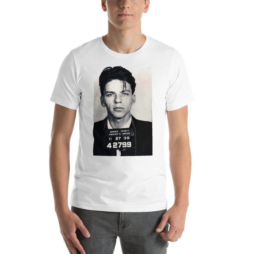 Frank Sinatra Mug Shot Vertical Short-Sleeve Unisex T-Shirt