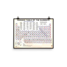 Periodic Table Of The Elements Vintage Chart Scientist Teacher Student Photo paper poster