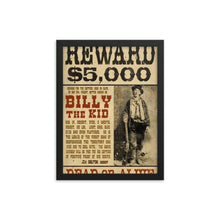 Billy The Kid Mug Shot Wanted Poster Mugshot West Cowboy Vintage  Framed poster