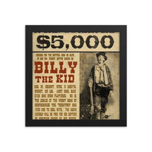 Billy The Kid Mug Shot Wanted Poster Mugshot West Cowboy Vintage  Framed poster