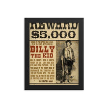 Billy The Kid Mug Shot Wanted Poster Mugshot West Cowboy Vintage  Framed poster