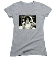 Jacky Kennedy Takes A Selfie Small Version - Women's V-Neck (Athletic Fit)