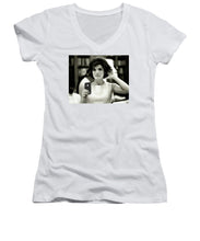 Jacky Kennedy Takes A Selfie Small Version - Women's V-Neck (Athletic Fit)