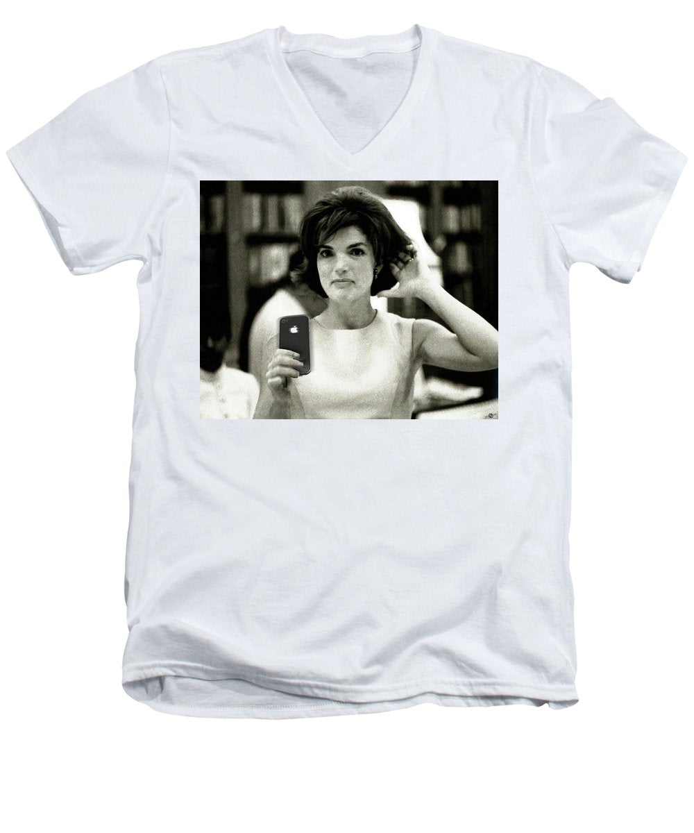 Jacky Kennedy Takes A Selfie Small Version - Men's V-Neck T-Shirt