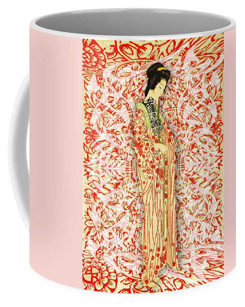 Japanese Woman Rise Dressing - Mug Mug Pixels Small (11 oz.)  