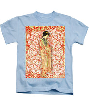 Japanese Woman Rise Dressing - Kids T-Shirt Kids T-Shirt Pixels Light Blue Small 