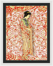Japanese Woman Rise Dressing - Framed Print Framed Print Pixels 27.000" x 36.000" White Black