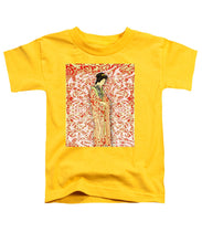 Japanese Woman Rise Dressing - Toddler T-Shirt Toddler T-Shirt Pixels Yellow Small 