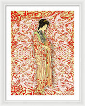 Japanese Woman Rise Dressing - Framed Print Framed Print Pixels 22.500" x 30.000" White White
