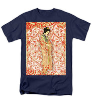Japanese Woman Rise Dressing - Men's T-Shirt  (Regular Fit) Men's T-Shirt (Regular Fit) Pixels Navy Small 