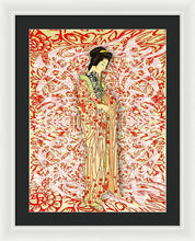 Japanese Woman Rise Dressing - Framed Print Framed Print Pixels 18.000" x 24.000" White Black
