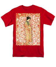 Japanese Woman Rise Dressing - Men's T-Shirt  (Regular Fit) Men's T-Shirt (Regular Fit) Pixels Red Small 