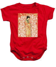 Japanese Woman Rise Dressing - Baby Onesie Baby Onesie Pixels Red Small 