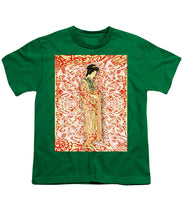 Japanese Woman Rise Dressing - Youth T-Shirt Youth T-Shirt Pixels Kelly Green Small 