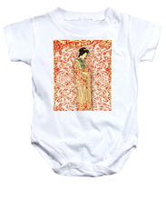 Japanese Woman Rise Dressing - Baby Onesie Baby Onesie Pixels White Small 
