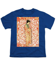 Japanese Woman Rise Dressing - Youth T-Shirt Youth T-Shirt Pixels Royal Small 