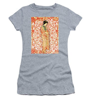 Japanese Woman Rise Dressing - Women's T-Shirt (Athletic Fit) Women's T-Shirt (Athletic Fit) Pixels Heather Small 