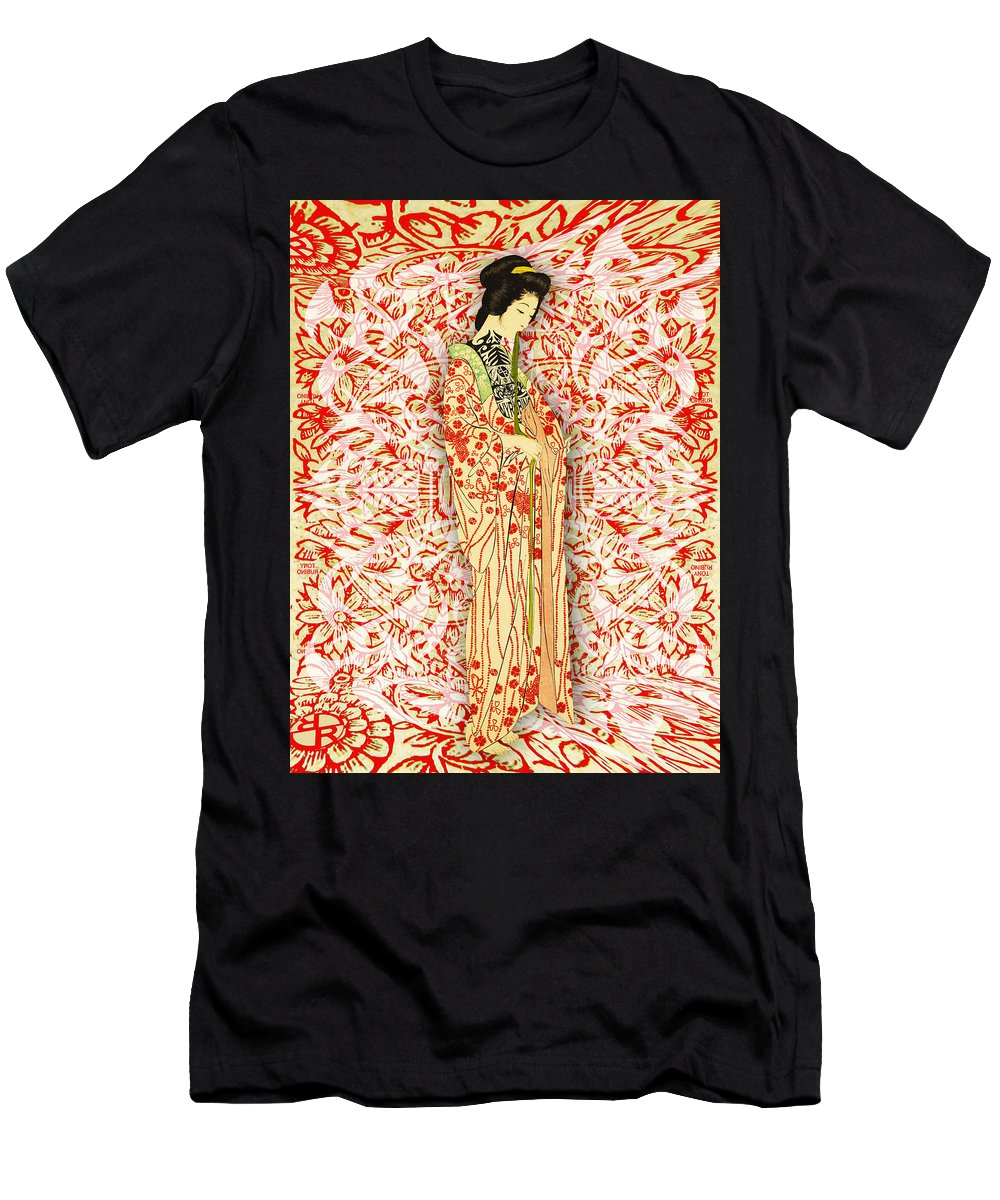 Japanese Woman Rise Dressing - Men's T-Shirt (Athletic Fit) Men's T-Shirt (Athletic Fit) Pixels Black Small 