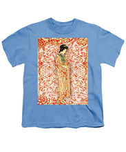 Japanese Woman Rise Dressing - Youth T-Shirt Youth T-Shirt Pixels Carolina Blue Small 