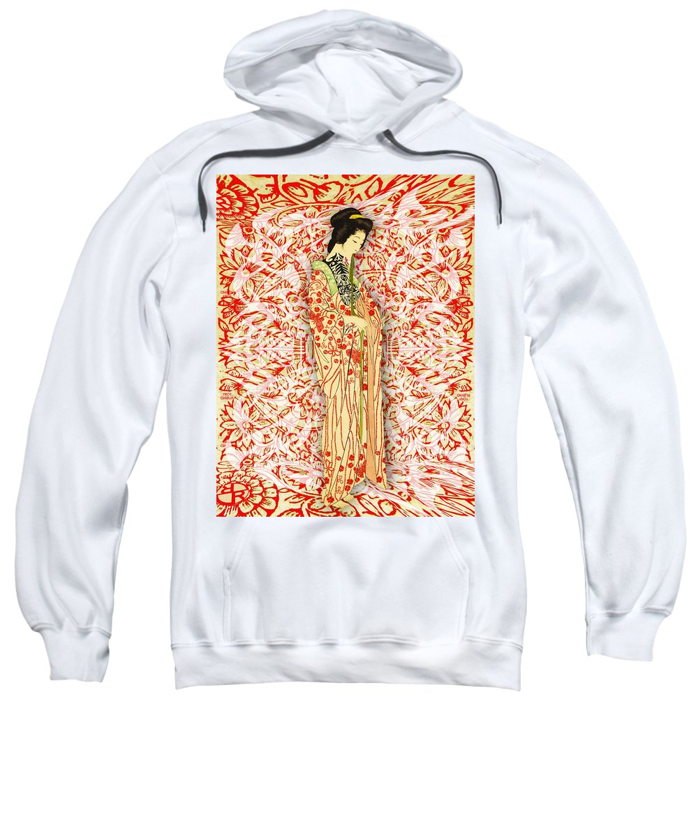 Japanese Woman Rise Dressing - Sweatshirt Sweatshirt Pixels White Small 