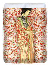 Japanese Woman Rise Dressing - Duvet Cover Duvet Cover Pixels Full  