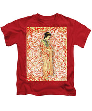 Japanese Woman Rise Dressing - Kids T-Shirt Kids T-Shirt Pixels Red Small 
