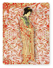 Japanese Woman Rise Dressing - Blanket Blanket Pixels 60" x 80" Sherpa Fleece 