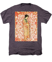 Japanese Woman Rise Dressing - Men's Premium T-Shirt Men's Premium T-Shirt Pixels Moth Heather Small 