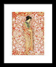 Japanese Woman Rise Dressing - Framed Print Framed Print Pixels 7.500" x 10.000" Black White
