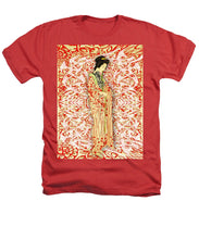 Japanese Woman Rise Dressing - Heathers T-Shirt Heathers T-Shirt Pixels Red Small 