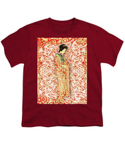 Japanese Woman Rise Dressing - Youth T-Shirt Youth T-Shirt Pixels Cardinal Small 