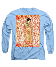 Japanese Woman Rise Dressing - Long Sleeve T-Shirt Long Sleeve T-Shirt Pixels Carolina Blue Small 