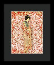 Japanese Woman Rise Dressing - Framed Print Framed Print Pixels 7.500" x 10.000" Black Black