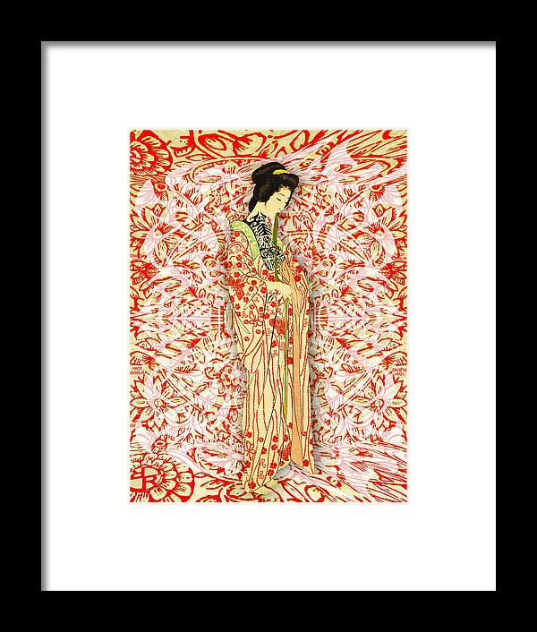 Japanese Woman Rise Dressing - Framed Print Framed Print Pixels 6.000