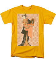 Japanese Woman Rise Rubino                                      - Men's T-Shirt  (Regular Fit) Men's T-Shirt (Regular Fit) Pixels Gold Small 