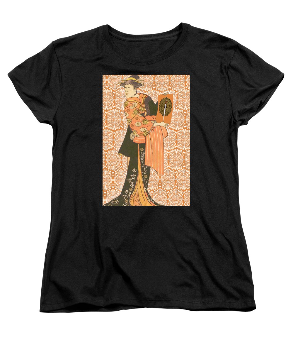 Japanese Woman Rise Rubino                                      - Women's T-Shirt (Standard Fit) Women's T-Shirt (Standard Fit) Pixels Black Small 