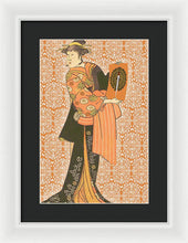 Japanese Woman Rise Rubino                                      - Framed Print Framed Print Pixels 10.625" x 16.000" White Black
