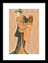 Japanese Woman Rise Rubino                                      - Framed Print Framed Print Pixels 9.375" x 14.000" Black White