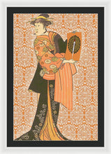 Japanese Woman Rise Rubino                                      - Framed Print Framed Print Pixels 24.000" x 36.000" White Black