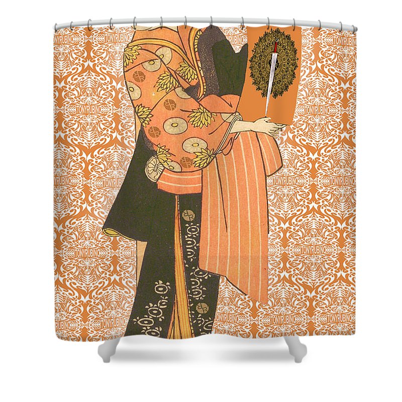Japanese Woman Rise Rubino                                      - Shower Curtain Shower Curtain Pixels 71