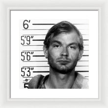 Jeffrey Dahmer Mug Shot 1991 Black And White Square  - Framed Print