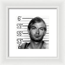 Jeffrey Dahmer Mug Shot 1991 Black And White Square  - Framed Print